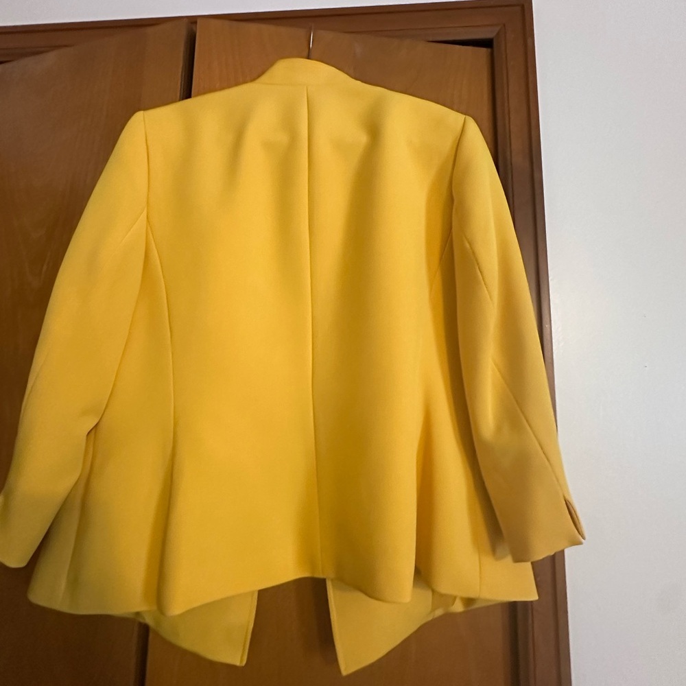 Kasper Yellow Blazer Structured Wool Blend